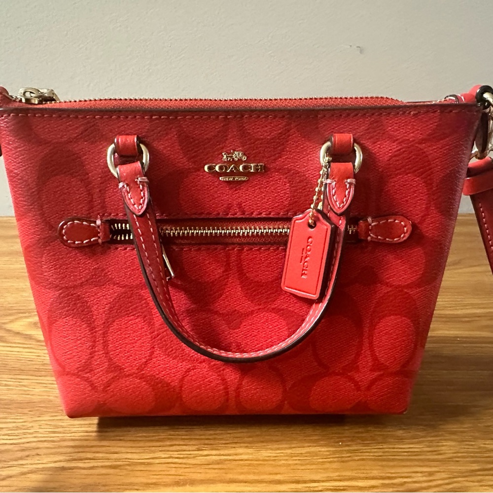 Coach Signature Red Mini Bag